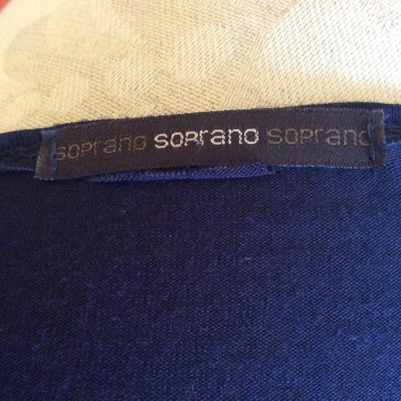 Soprano Navy Blue Faux Wrap Dress size L - Picture 7 of 8